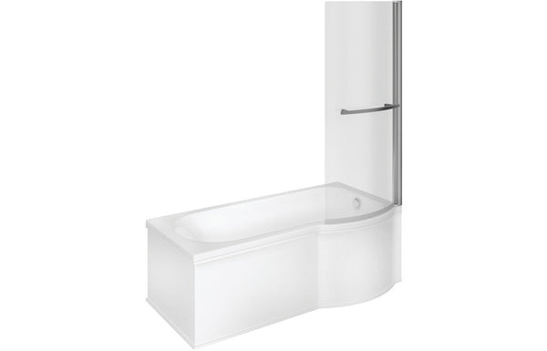 Europa P Shape 1700x850x560mm 0TH Shower Bath Pack (RH)