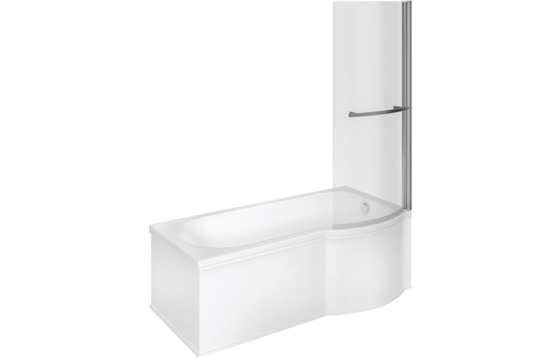 Europa P Shape SUPERCAST 1700x850x560mm 0TH Shower Bath Pack (RH)
