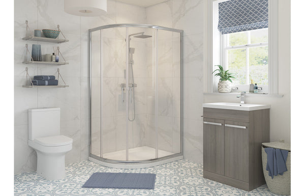 Crystal 1200x900mm 2 Door Offset Quadrant - Chrome