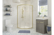 Crystal 900mm 2 Door Quadrant - Brushed Brass