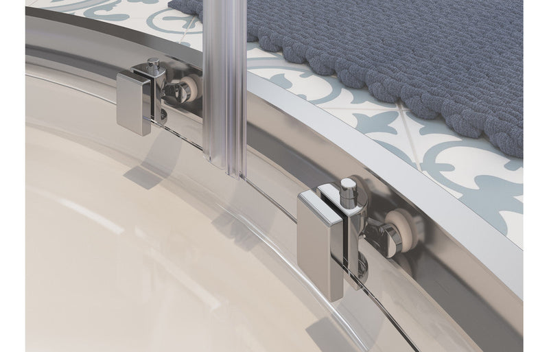 Crystal 1000x800mm 2 Door Offset Quadrant - Chrome