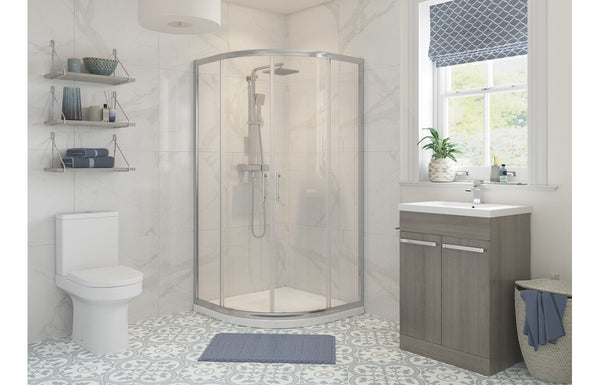 Crystal 900mm 2 Door Quadrant - Chrome