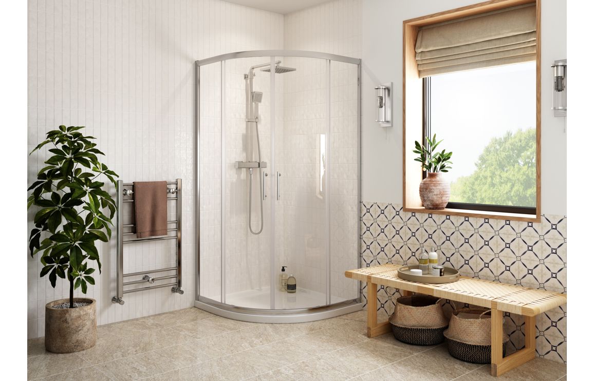 Crystal 900mm 2 Door Easy-Fit Quadrant - Chrome