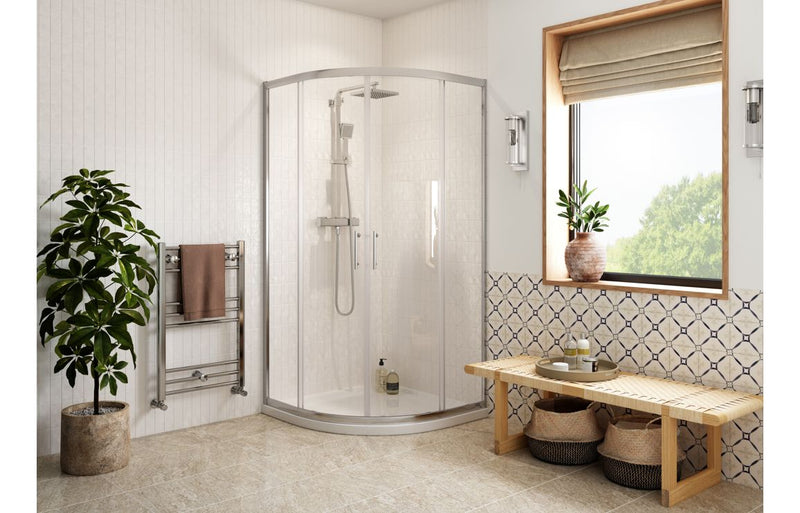 Crystal 900mm 2 Door Easy-Fit Quadrant - Chrome