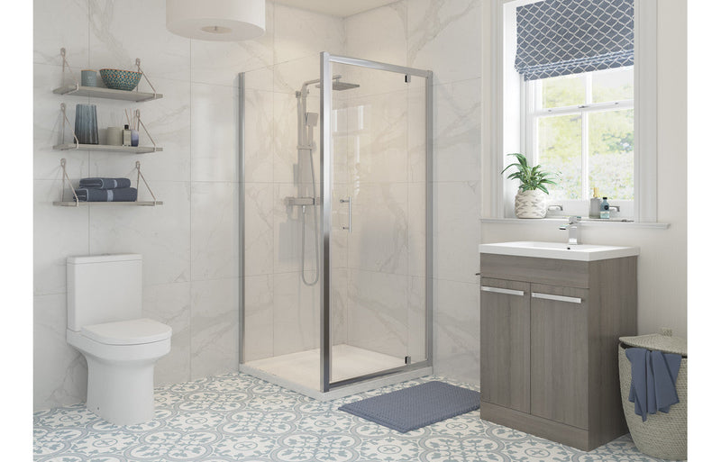 Crystal 700mm Pivot Door - Chrome