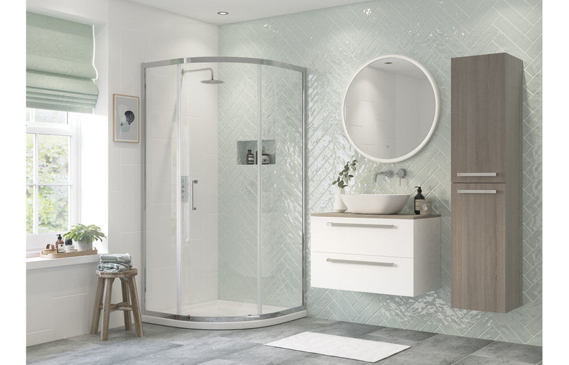 Platinum 800mm 1 Door Quadrant - Chrome