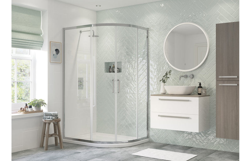 Platinum 900x760mm 2 Door Offset Quadrant - Chrome