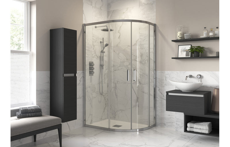 Diamond 1000x800mm 2 Door Offset Quadrant - Chrome