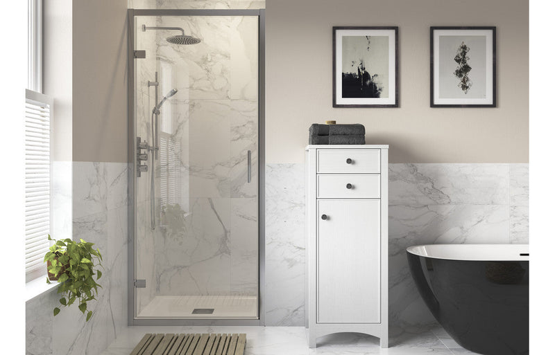 Diamond 900mm Hinged Door - Chrome