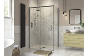Diamond 1500mm Semi-Framed Sliding Door - Chrome