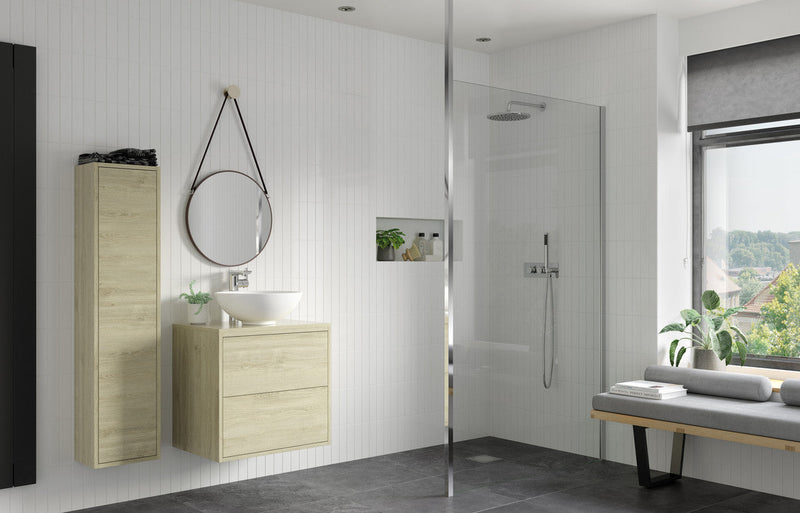 Diamond 800mm Wetroom Panel & Floor-to-Ceiling Pole - Chrome