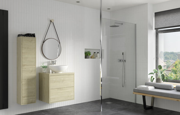 Diamond 700mm Wetroom Panel & Floor-to-Ceiling Pole - Chrome