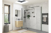 Diamond 760mm Wetroom Side Panel & Arm - Black