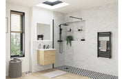 Diamond 700mm Wetroom Panel & Support Bar - Black