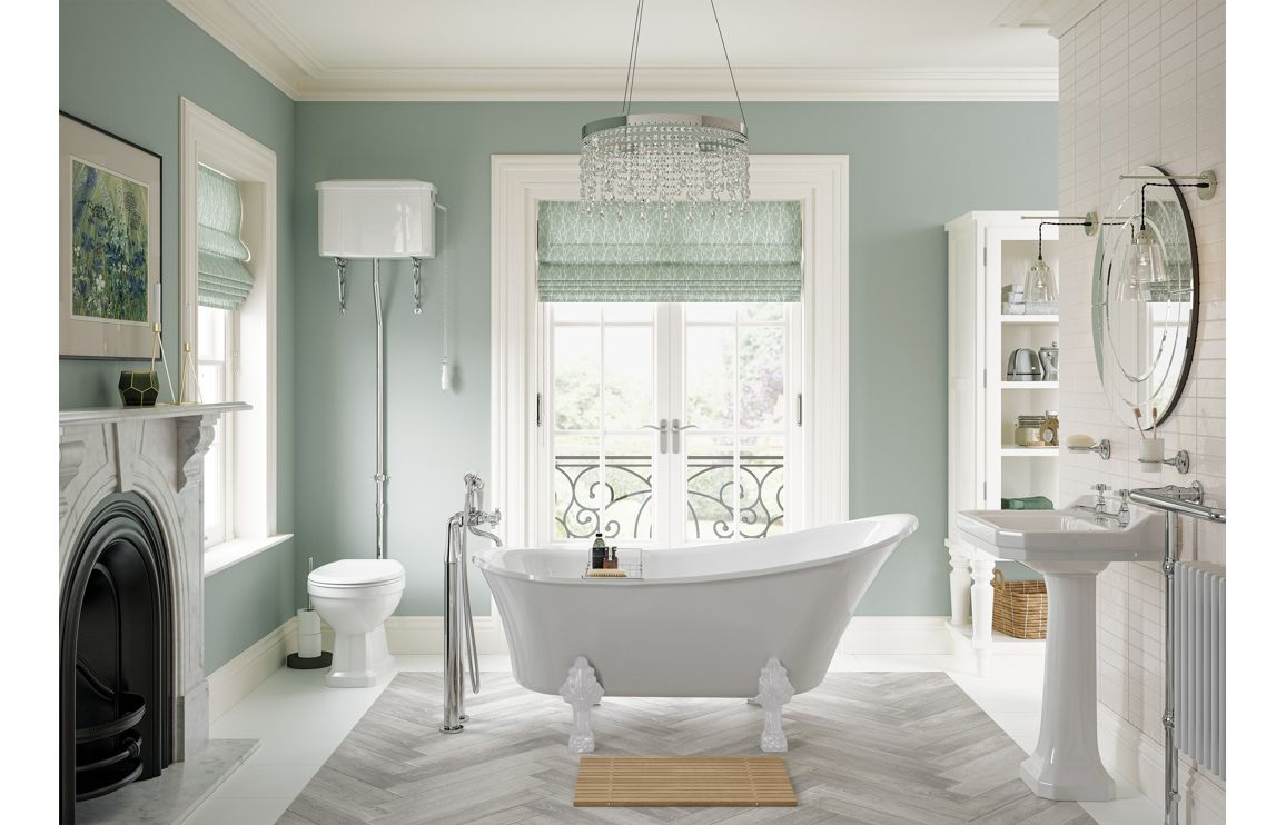 York Low Level WC & Sage Green Soft Close Seat