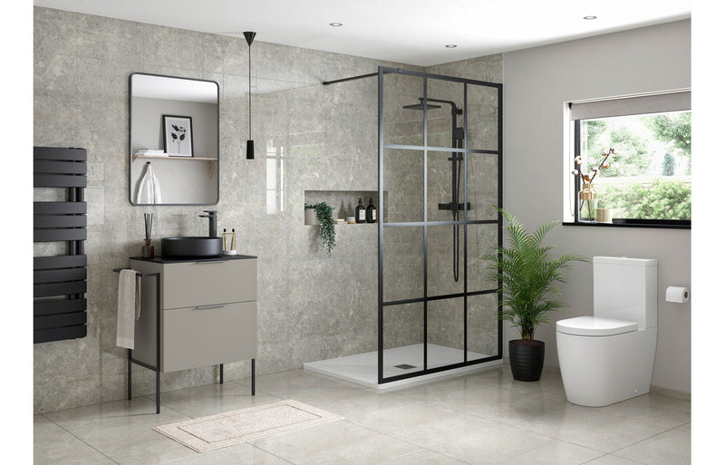 Serenita 590mm Wall Hung 2 Drawer Basin Unit (No Top) - Matt Latte