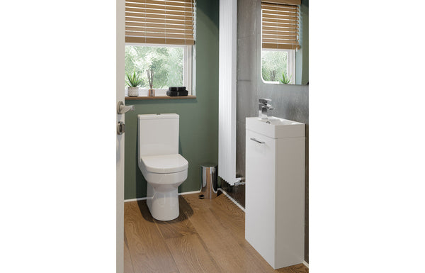 Vivido 410mm F/S Basin Unit & C/C Toilet Pack - White Gloss