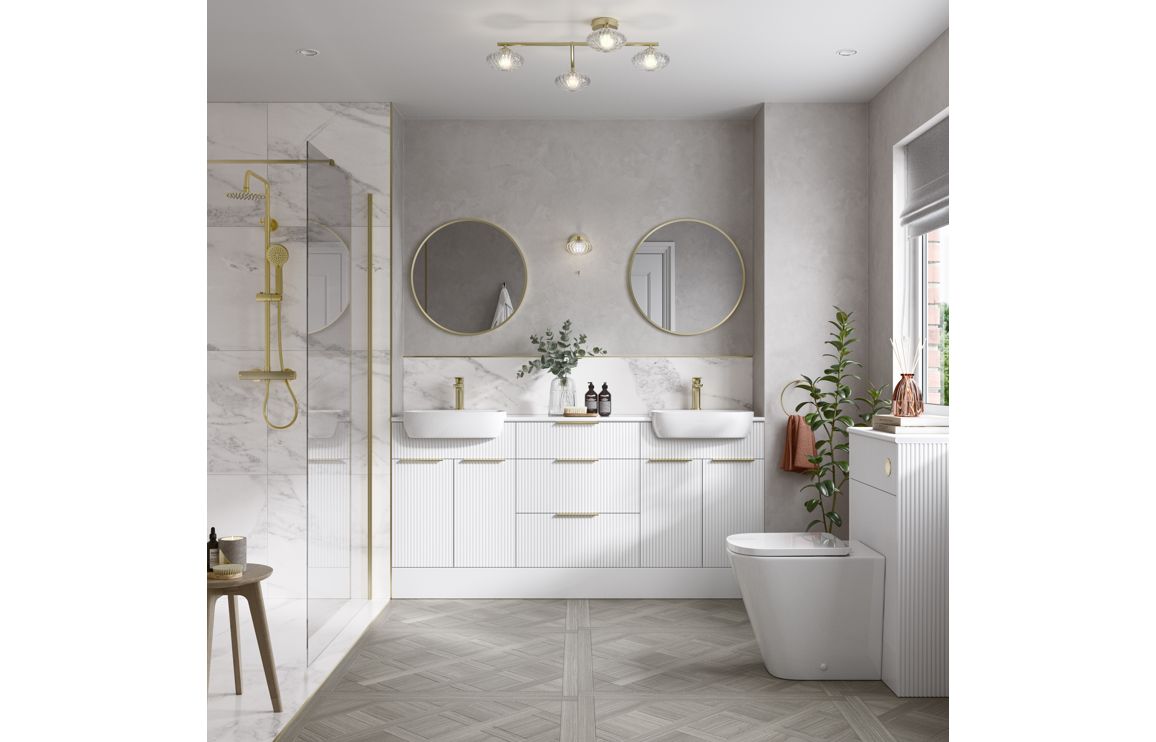 Solace 1542mm Basin WC & 1 Door Unit Pack (LH) - Matt White