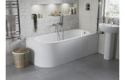 Sardinia J Shape 1700x725x600mm 0TH Bath w/Legs (LH)