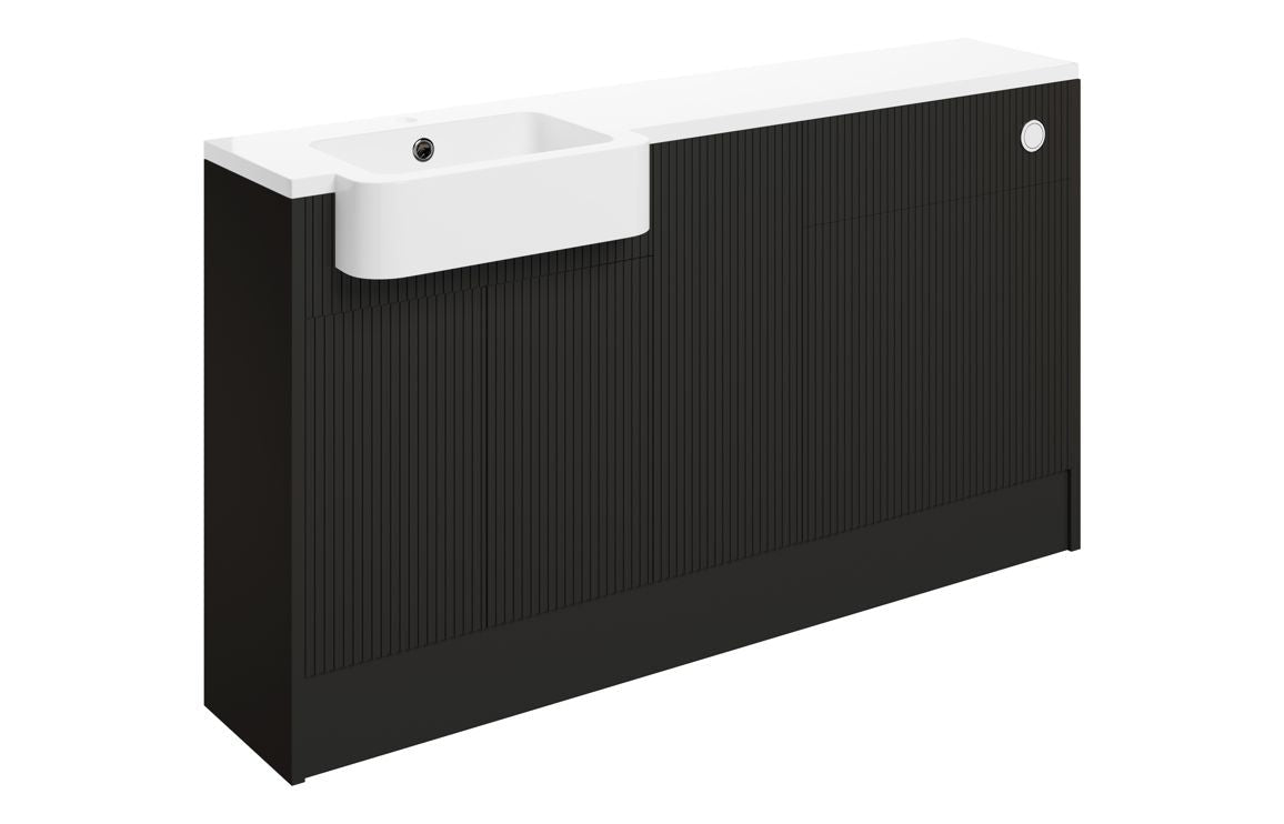 Solace 1542mm Basin WC & 1 Door Unit Pack (LH) - Matt Graphite Grey