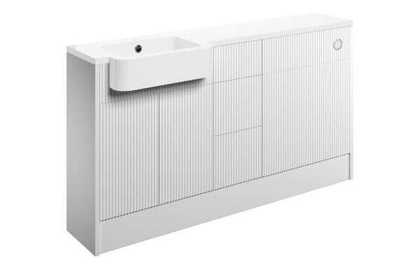 Solace 1542mm Basin WC & 3 Drawer Unit Pack (RH) - Matt White