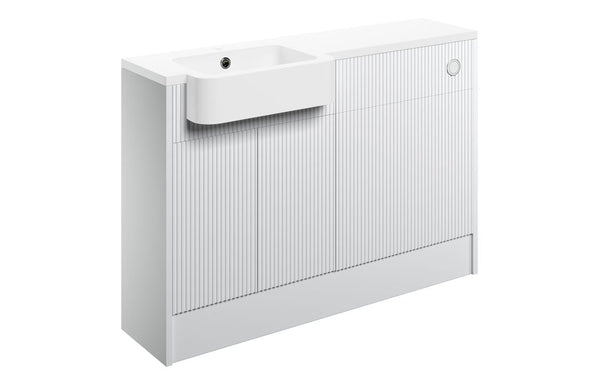 Solace 1242mm Basin & WC Unit Pack (LH) - Matt White