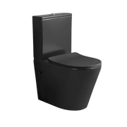 Matte Black D-Shape Closed Back Close Coupled Rimless Toilet