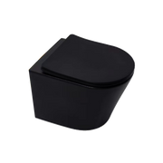 Matte Black D-Shape Closed Back Rimless Wall Hung Pan