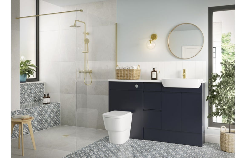 Trysta 600mm Mirrored Wall Unit - Matt Indigo Blue