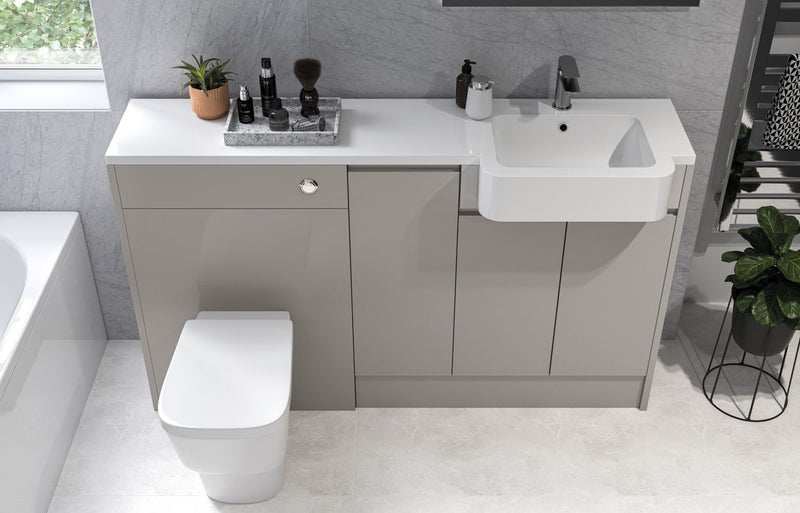 Trysta 600mm Slim WC Unit - Pearl Grey Gloss