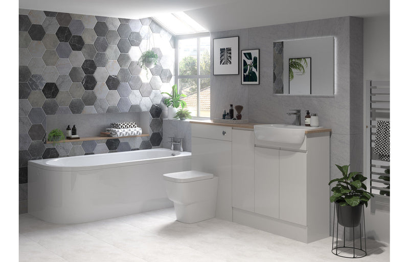 Trysta 200mm Slim Base Unit - Pearl Grey Gloss