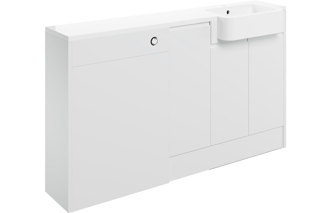 Trysta 1542mm Basin WC & 1 Door Unit Pack (RH) - White Gloss