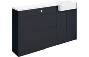 Trysta 1542mm Basin WC & 3 Drawer Unit Pack (RH) - Matt Indigo Blue