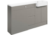 Trysta 1542mm Basin WC & 3 Drawer Unit Pack (LH) - Pearl Grey Gloss