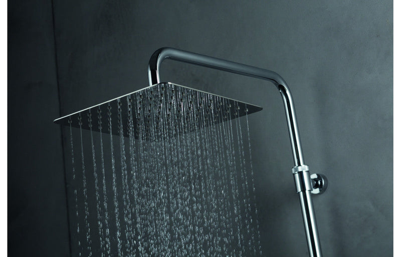 Vema Thermostatic Shower Column w/Fixed Head Riser Shelf & Foot Wash - White/Chrome