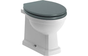 York Back To Wall WC & Sea Green Wood Effect Seat