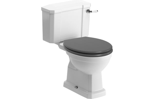 York Close Coupled WC & Grey Ash Soft Close Seat