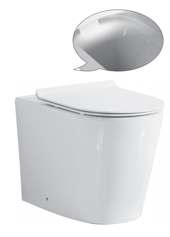 Round Back to Wall Pan Rimless Flush