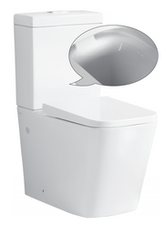 Square Close Coupled Toilet Rimless Flush