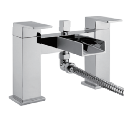 Chrome Bath Shower Mixer Waterfall Tap With Shower Kit