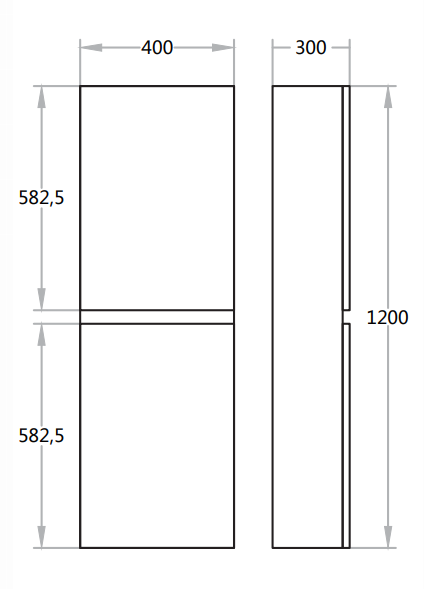 400mm Tall Waterproof Storage Unit Wall Hung