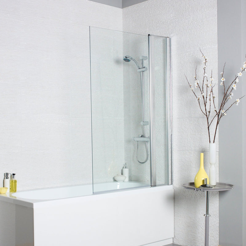 Koncept Square Edge Bath Screen with Extension Panel