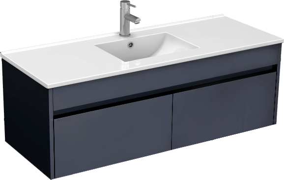 Monza 1200mm Wall Hung Waterproof PVC Vanity Unit and Basin Two Drawer