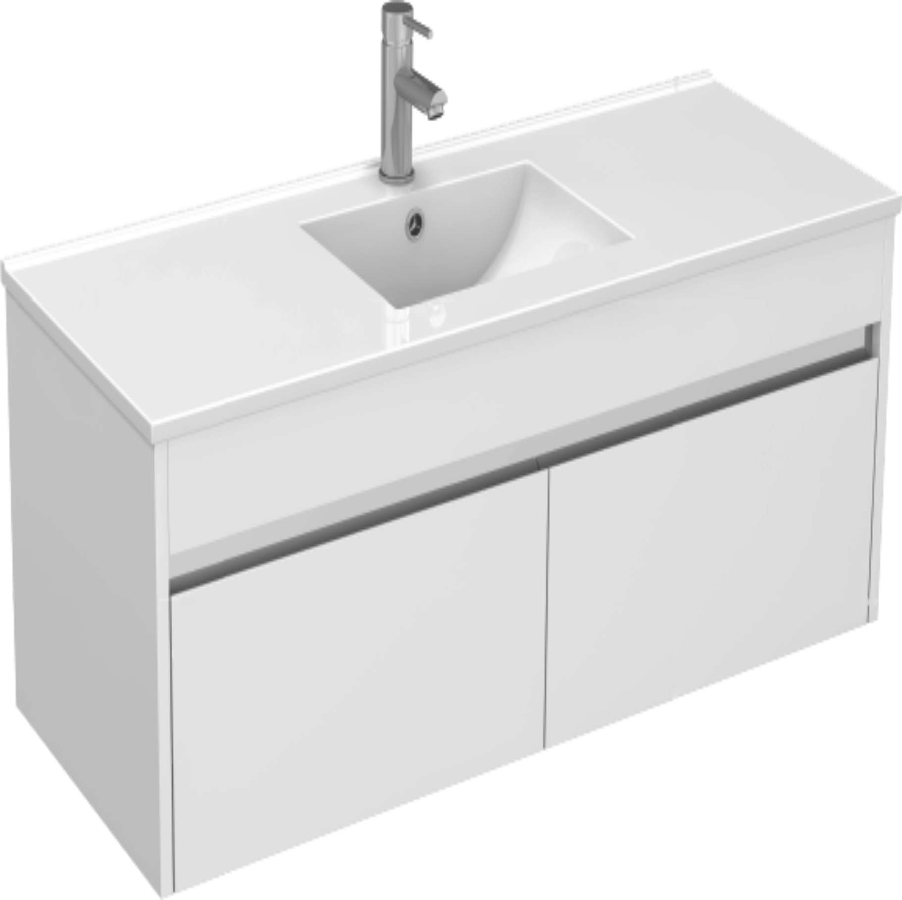 Monza 1200mm Wall Hung Waterproof PVC Vanity Unit and Basin Two Drawer