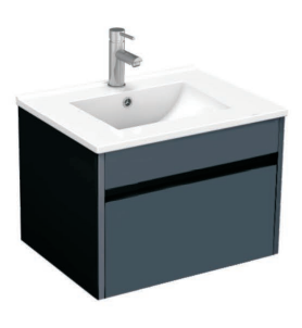 Monza 600mm Wall Hung Waterproof PVC Vanity Unit and Basin One Drawer