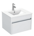Monza 600mm Wall Hung Waterproof PVC Vanity Unit and Basin One Drawer