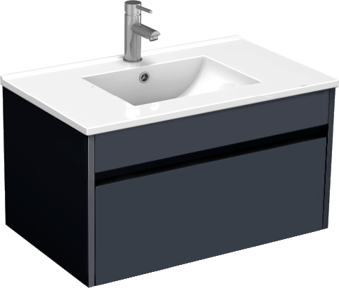 Monza 750mm Wall Hung Waterproof PVC Vanity Unit and Basin One Drawer
