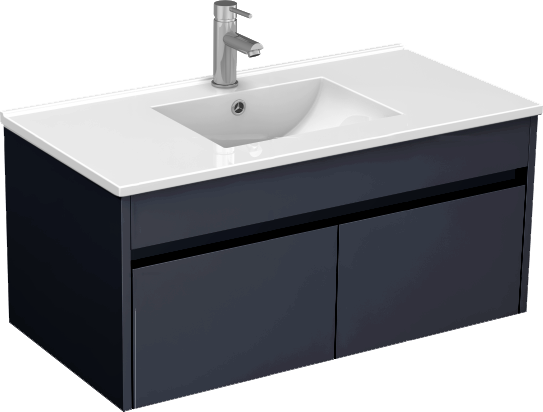 Monza 900mm Wall Hung Waterproof PVC Vanity Unit and Basin One Drawer