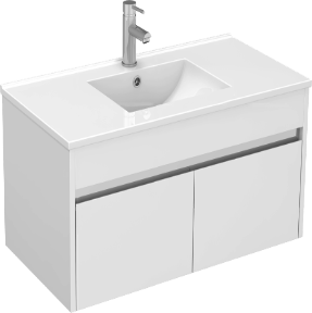 Monza 900mm Wall Hung Waterproof PVC Vanity Unit and Basin One Drawer