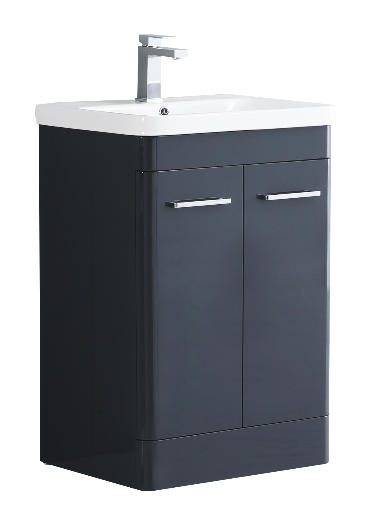 Camber 600mm Waterproof Curved Door PVC Vanity Unit and Basin